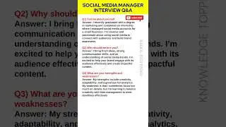 Social Media Manager Interview Questions and Answers
