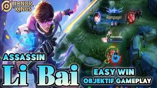 Li Bai Assassin Honor of Kings (HOK) Objektif gameplay AUTO WIN ~Tutorial to use Hero Li Bai jungler