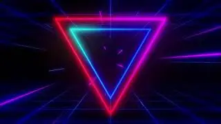 Neon Triangles and Slow Laser Lights - Glowing Neon Background Video - Motion Graphics Background