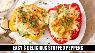 Spanish STUFFED PEPPERS with Garlic Bread & Cheese | EASY Recipe