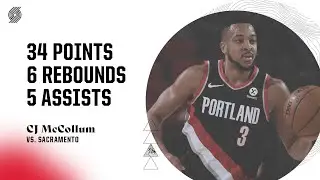 CJ McCollum Highlights (34 PTS, 5 AST) | Portland Trail Blazers vs. Sacramento Kings | Oct 20, 2021