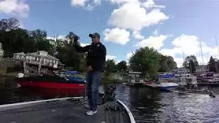 Buzz bait Bass on Picasso Dinn-R-Bell fishing Lake Hopatcong