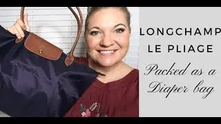 Longchamp Le Pliage packed as a Diaper Bag