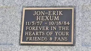 Actor Jon-Erik Hexum Cenotaph Valhalla Memorial Park North Hollywood California USA LA January 2021