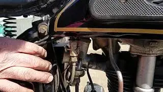 Starting a 1947 Velocette MAC at Andy Tiernans