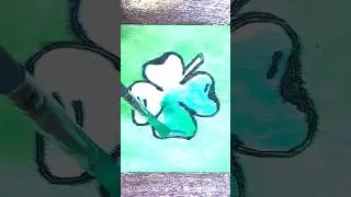 Part 3 Wood Burning Four-Leaf Clover- adding color #asmr