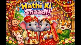 Hathi Ki Shaadi 🐘💍 | Elephant Wedding Song | Cute Animal Wedding | Kids Songs Hindi