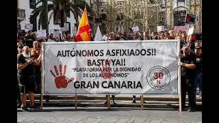 Autónomos canarios protestan en varias islas en defensa de sus derechos