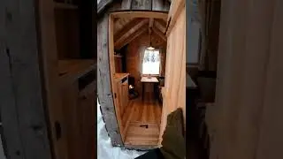 Airlock door cabin: outside freezing, inside pure warmth #cabinlife #pov #warm #snow #cabin