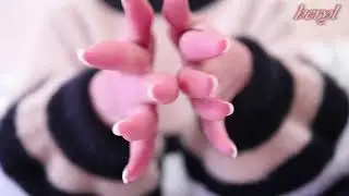 Natural long nails.ASMR.Close-up Hand Show With Bare long Nails