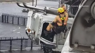 New video shows dramatic tractor-trailer rescue on the High Rise Bridge