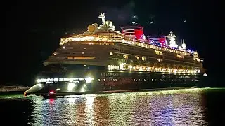 Disney Wonder Night Time Departure from Port Canaveral