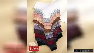 11PCS Women Lace Cotton Panties Seamless Brazilian Panties Sexy Low-Waist T-Back Bikini Female Breat