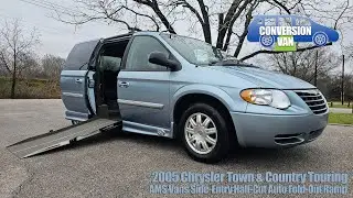 WHEELCHAIR CONVERSION VAN | 2005 Chrysler Town & Country Touring AMS Vans Auto Fold-Out Ramp