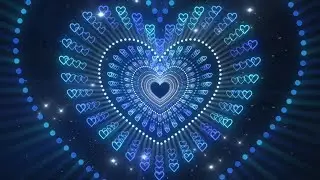 Heart Tunnel💙Blue Heart Background | Abstract Background Video Loop | Neon Lights Love Heart Tunnel