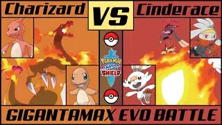 GMAX CHARIZARD vs GMAX CINDERACE | Pok&eacute;mon Evolution Battle!