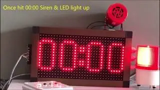 Digital LED Production Timer MM:SS | Large Digital Countdown Clock LED Timer | Siren & Revolving LED