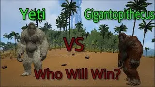Ark Dinosaur battles || Yeti vs Gigantopithecus || Ark: Survival Evolved