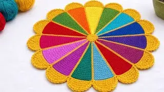 Multicolor🧶✨ big size doormat बनाएं🏡 घर बैठे बिलकुल आसानी से#paydannewdesign#doormatdesign#thalposh