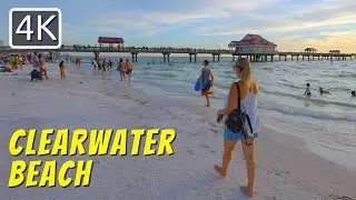 [4K] Walking Clearwater Beach by Pier 60, Florida, September 2022, 4K Travel Video