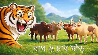 বাঘ ও চার ষাঁড়  || বাচ্ছাদের গল্প || @Happy Clouds Kids