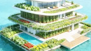A man built a floating vegetable garden in the middle of the lake.#wood #diy