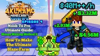 AkumaMC Skyblock Series | Episode 4: How to Build a Blaze Farm for XP & Loot!