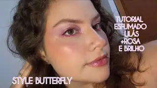 MAQUIAGEM-ESFUMADO LILÁS E ROSA, MAKE BUTTERFLY/MERMAID🩷 #maketutorial #maquiagem #make