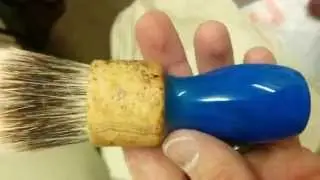 Blue resin burl top 28mm shaving brush Envy shave