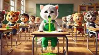 🤮🍌The kitten ate a poisonous banana and vomited continuously in class#aicat#catvideo #cat#Kakakameow