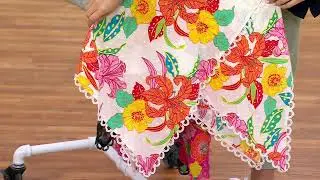 GRAVER Susan Graver Printed Eyelet Asymmetric Hem Dress on QVC