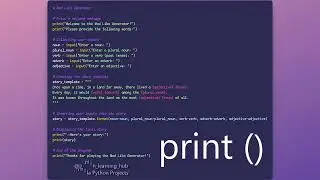 Simple Python Project 'Mad Libs Generator'!