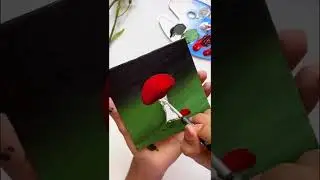 How to paint mushrooms 🍄 #shorts #artist #acrylic #mushroom