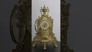 Beautiful 1980s Italian Brass Mantel Clock with Chimes