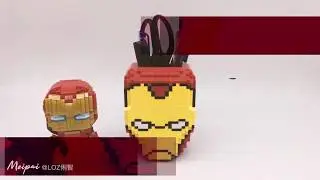 LOZ 9222 Marvel Avengers Iron Man Hero Pen Container 3D Model Nano Blocks