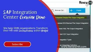 Software Integration Strategy I SAP SuccessFactors Integration Center Overview