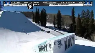 Keri Herman Run 1 Women's Ski Slopestyle Final X Games Aspen 2014