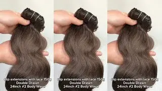 lovebeautywig | 24inch Double Drawn Body Wave Clip In Hair Extension #clipinhairextensions