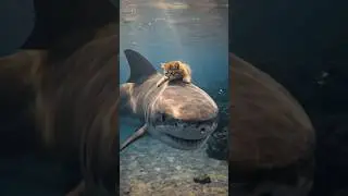A Baby Cat 😺 Fell Into the Ocean... What the Shark 🦈 Did Next Changed Everything❤️ #shorts #cat #ai