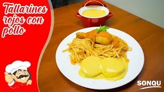 TALLARINES ROJOS CON POLLO
