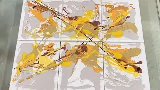 Six-Panel Acrylic Pour Abstract Wall Art | DIY Acrylic Pouring Art Gift Tutorial