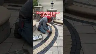 How to bring paver color back??#sealer #construction #outdoorliving #patio #patiostones #pavers