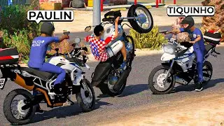 TROLEI MEU AMIGO FINGINDO SER POLICIA DE MOTO | GTA 5: VIDA REAL #656