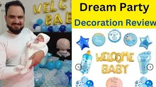 Dream Party Decor Review|Welcome Baby Boy Decoration Set Review|Baby shower decoration at home #diy