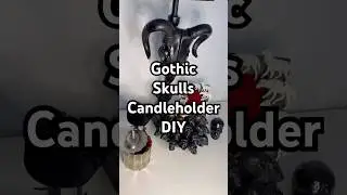 Gothic skulls candleholder DIY #asmr #asmrsounds #explore #halloween #diy #goth #macabre #candle