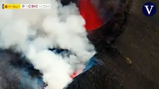 Las bocas del volcán de La Palma, grabadas más cerca que nunca