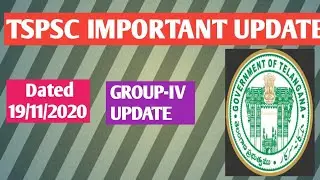 Tspsc important update || Tspsc new update(19/11/2020) || Tspsc Group 4 update