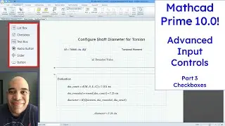 Mathcad Prime - Advanced Input Controls - Checkboxes