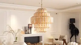 Aurum Cascade Murano Chandelier by Vakkerlight &ndash; Golden Radiance, Flowing Elegance
