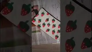 how to make strawberry pencil case🍓 #fabricpainting #diy #pencilcase #strawberry #handmade